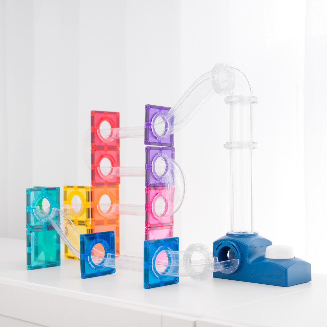 Kulodrom z Wyrzutnią Kulek - Klocki Magnetyczne - 47 Elementów - Connetix