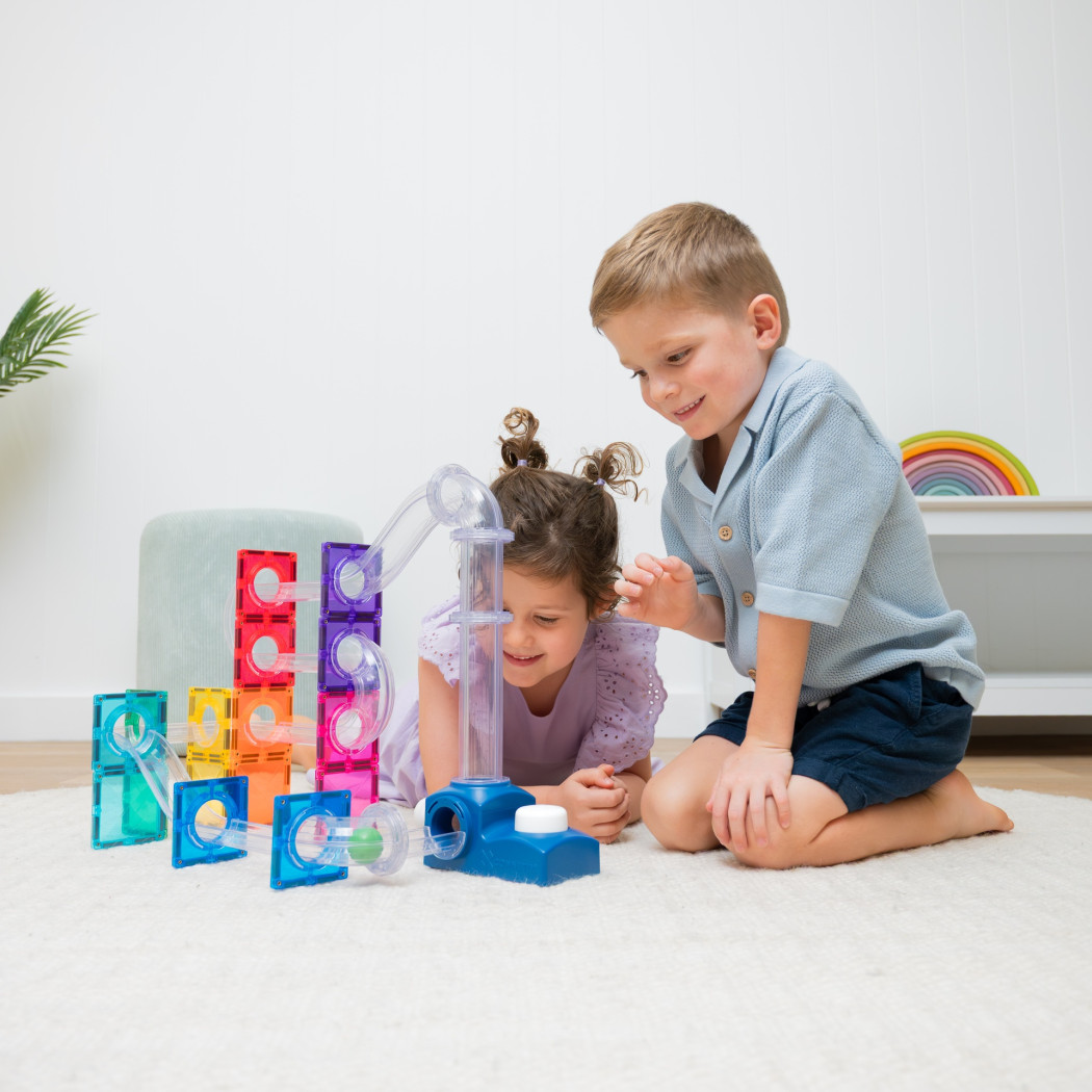 Kulodrom z Wyrzutnią Kulek - Klocki Magnetyczne - 47 Elementów - Connetix
