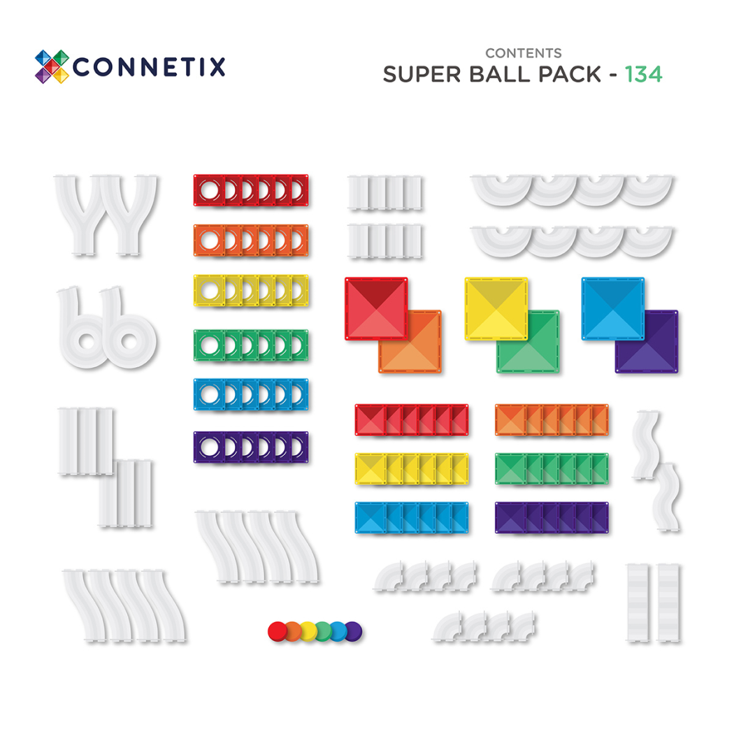 Ogromny Kulodrom Super Ball Run - Klocki Magnetyczne - 134 Elementy - Connetix