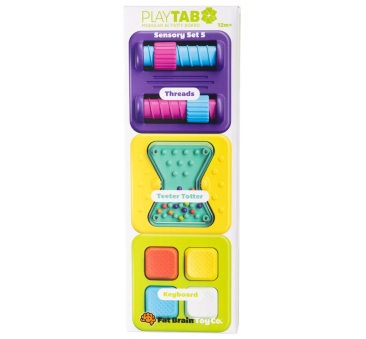 3 Sensoryczne Kwadraty - Zestaw nr 5 z Nakrętkami - PlayTab Sensoryczne Kwadraty do Tablicy - Fat Brain Toys