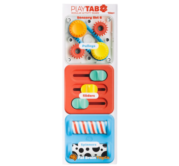 Zestaw nr 6 - 3 Sensoryczne Kwadraty z Gąsienicą - PlayTab Sensoryczne Kwadraty do Tablicy - Fat Brain Toys