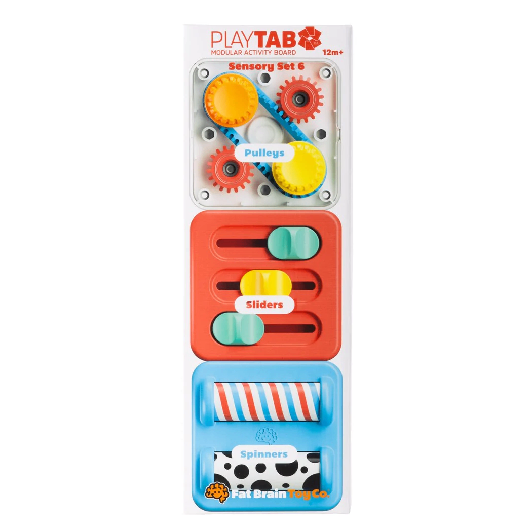 Zestaw nr 6 - 3 Sensoryczne Kwadraty z Gąsienicą - PlayTab Sensoryczne Kwadraty do Tablicy - Fat Brain Toys