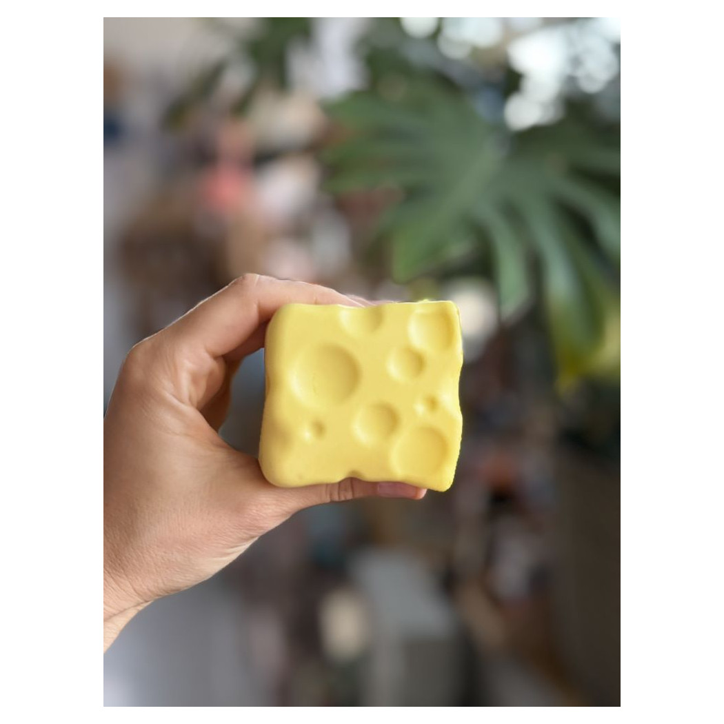 Ser Gniotek - Squichy Antystresowy Fidget Sensoryczny 7 cm - Kostka Sera Zabawka Relaksacyjna