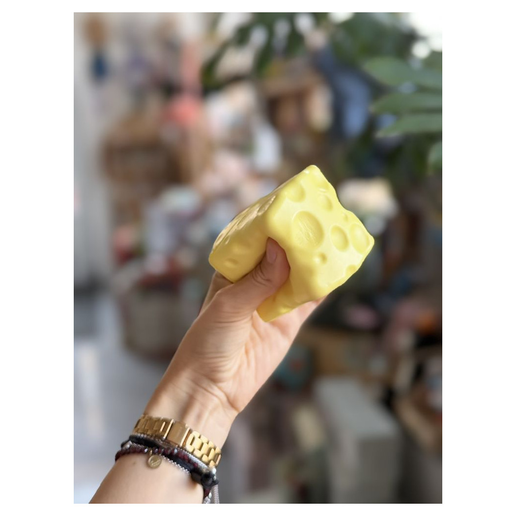 Ser Gniotek - Squichy Antystresowy Fidget Sensoryczny 7 cm - Kostka Sera Zabawka Relaksacyjna