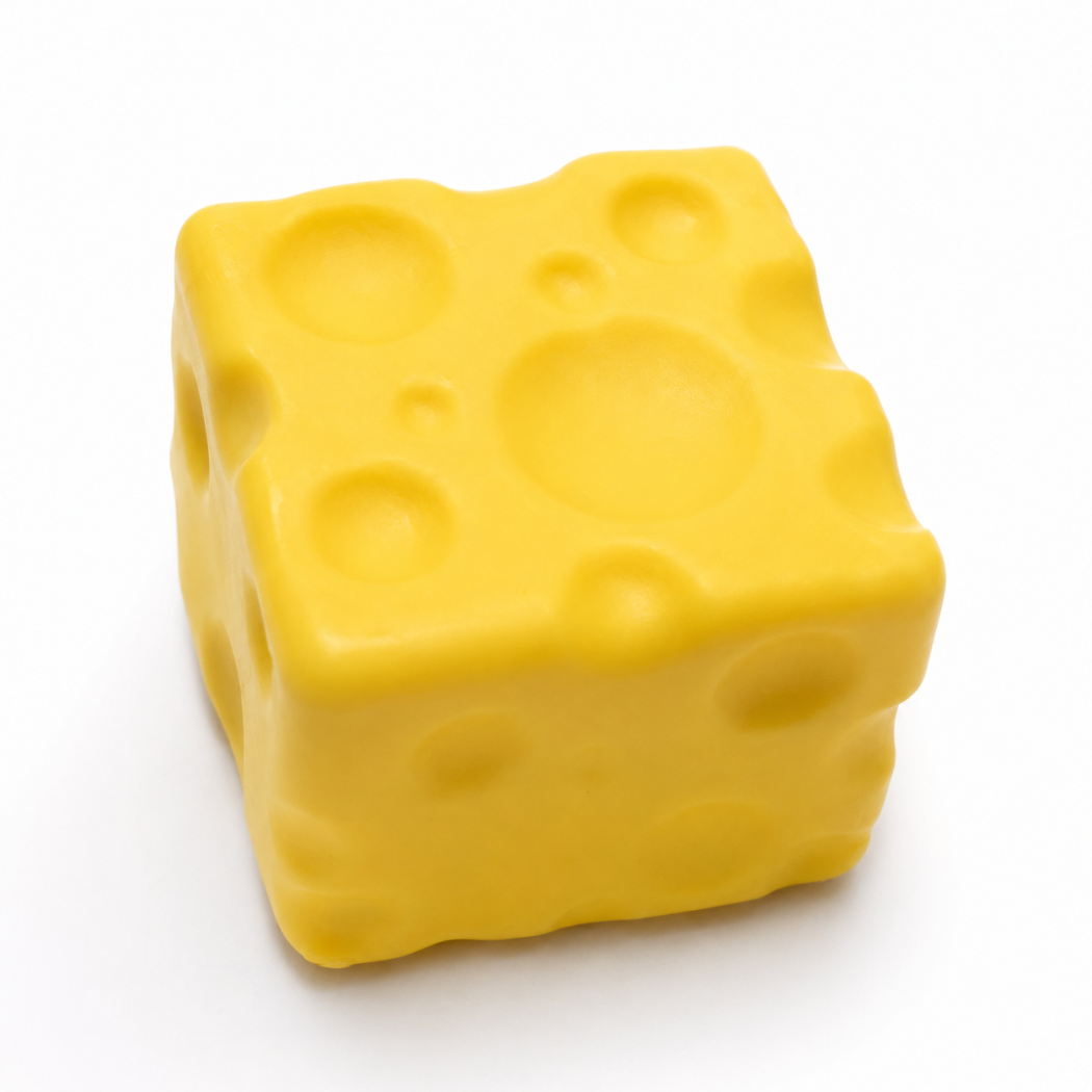 Ser Gniotek - Squichy Antystresowy Fidget Sensoryczny 7 cm - Kostka Sera Zabawka Relaksacyjna