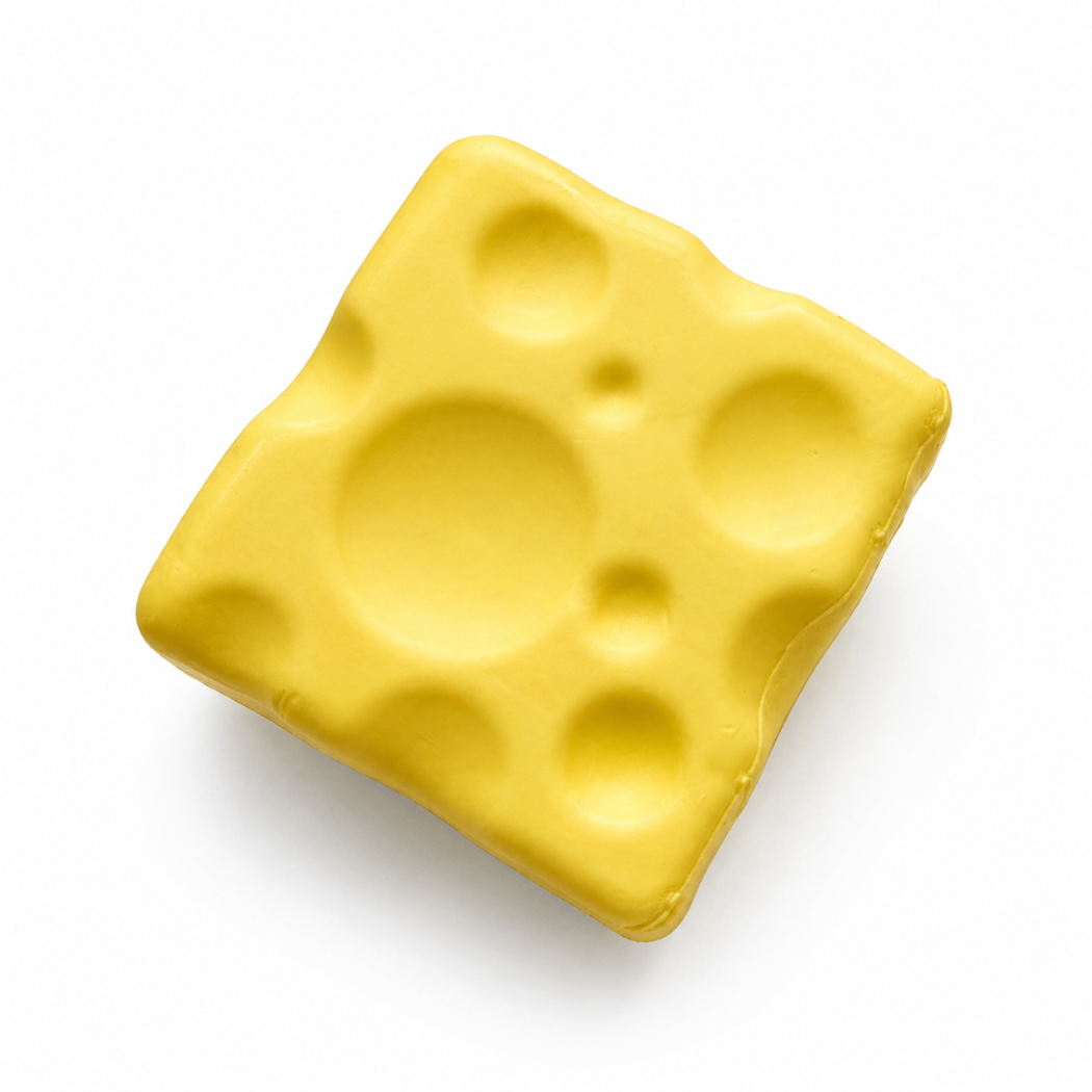Ser Gniotek - Squichy Antystresowy Fidget Sensoryczny 7 cm - Kostka Sera Zabawka Relaksacyjna