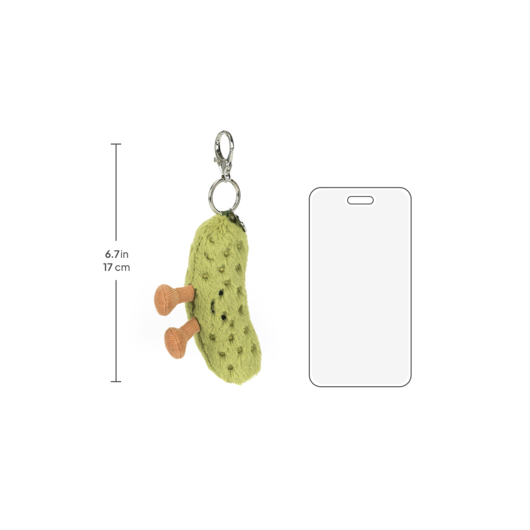 Korniszon Breloczek - Pluszowy Ogórek Konserwowy 17 cm - Maskotka Przytulanka Brelok Charms - JellyCat