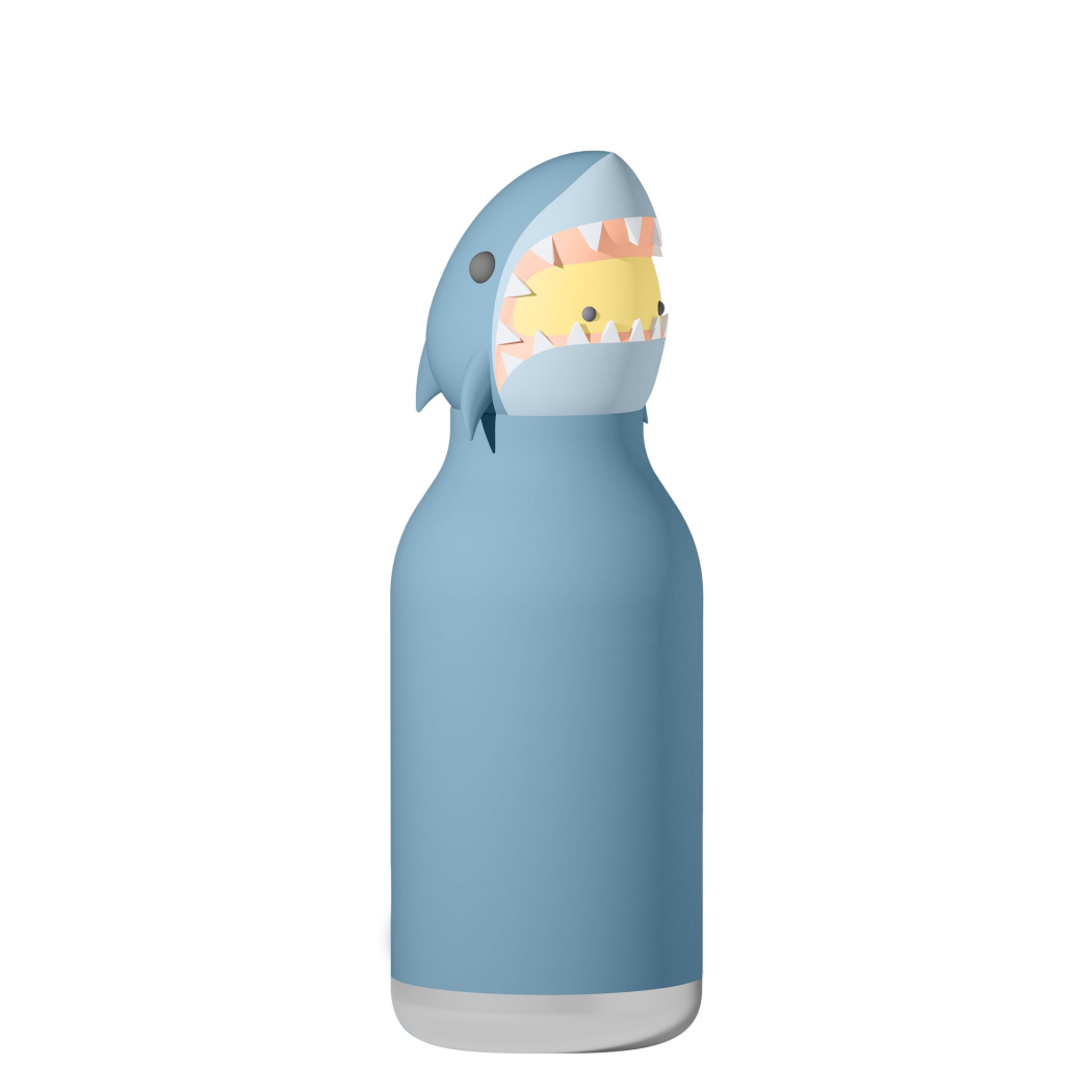 Rekin Hurley - Butelka Termiczna 460 ml ze Słomką z Motywem Rekina - Niebieska Bestie Bottle - Asobu