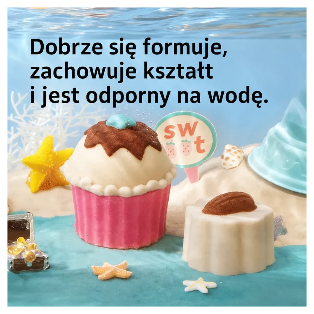 Magiczny Piasek Słodkości - Masa Kinetyczna Foremki i Narzędzia - Pojemnik z Pokrywką - Mideer