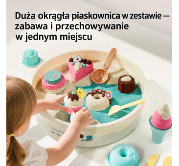 Magiczny Piasek - Masa Kinetyczna Foremki i Narzędzia - Pojemnik z Pokrywką - Mideer