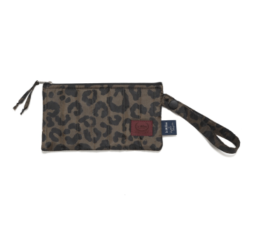Saszetka Leopard Choco Etui na Telefon - Pikowana Ortalionowa by Magdalena Lamparska - La Millou