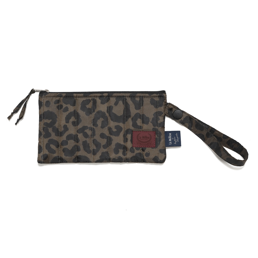 Saszetka Leopard Choco Etui na Telefon - Pikowana Ortalionowa by Magdalena Lamparska - La Millou