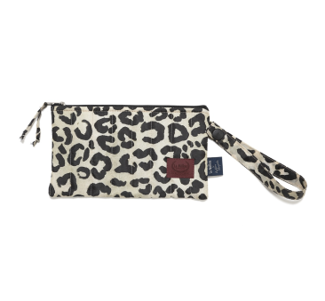Saszetka Leopard Cream Etui na Telefon - Pikowana Ortalionowa by Magdalena Lamparska - La Millou