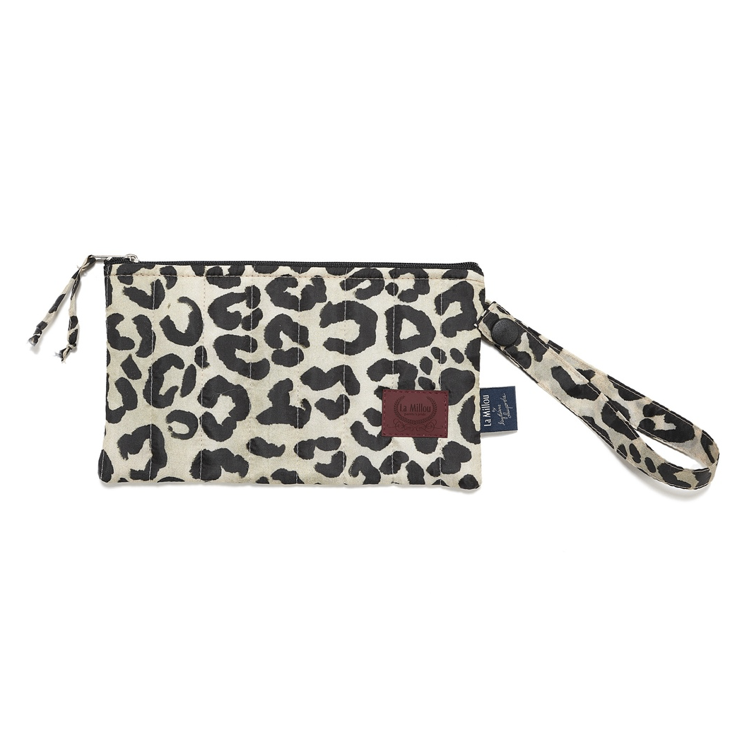 Saszetka Leopard Cream Etui na Telefon - Pikowana Ortalionowa by Magdalena Lamparska - La Millou