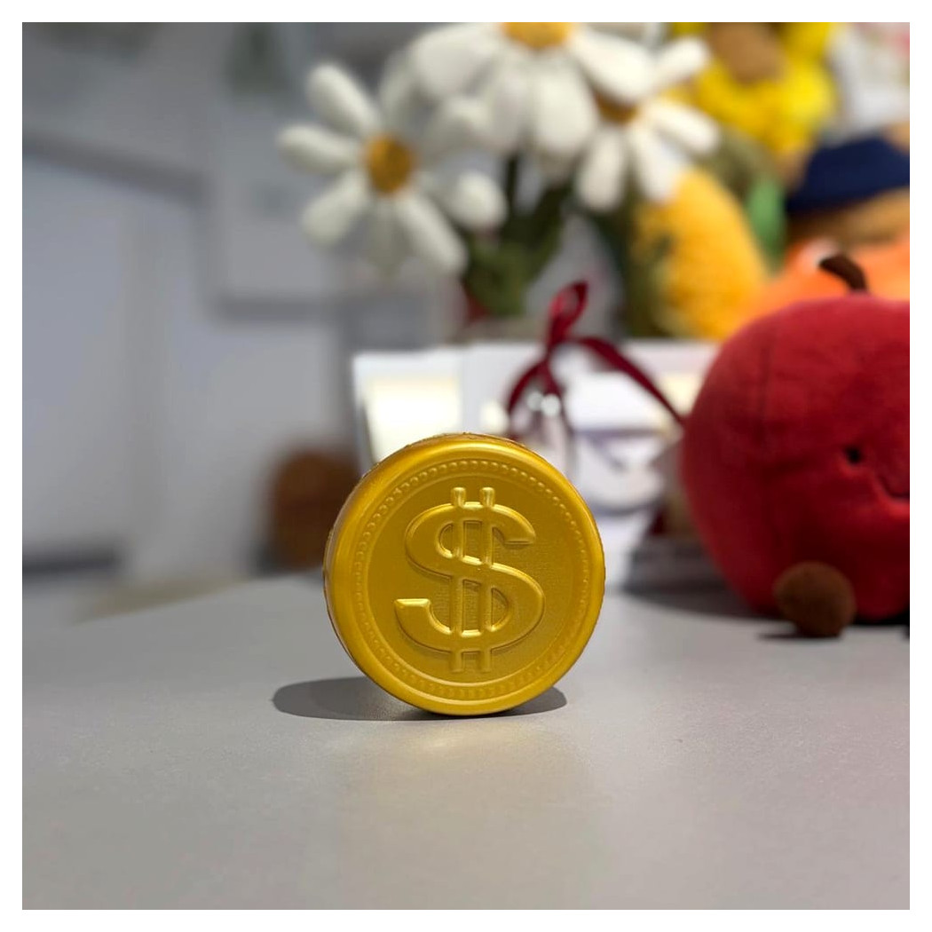 Złota Moneta - Złoty Dolar Miękki Gniotek Antystresowy Sensoryczny - Fidget