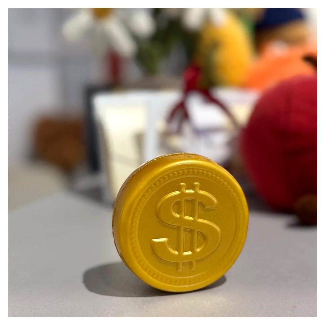Złota Moneta - Złoty Dolar Miękki Gniotek Antystresowy Sensoryczny - Fidget