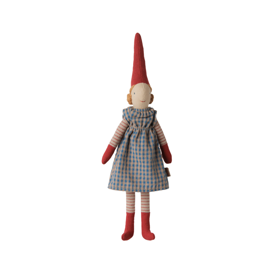 Krasnoludek Pixy w Niebieskiej Sukience - Dziewczynka - 26 cm - Rozmiar nr 1 - Dekoracja Bożonarodzeniowa - Maileg
