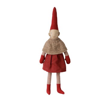 Krasnoludek Pixy w Pelerynce - Dziewczynka - 31 cm - Rozmiar nr 2 - Dekoracja Bożonarodzeniowa - Maileg
