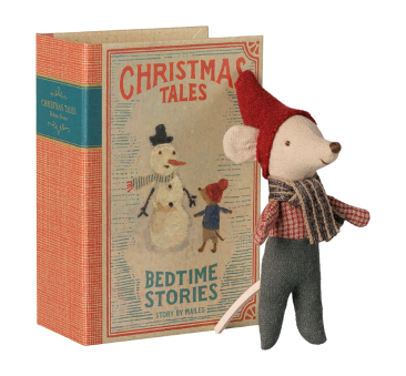 Świąteczna Myszka w Książeczce z Posłaniem - Christmas mouse, Baby in book - Maileg