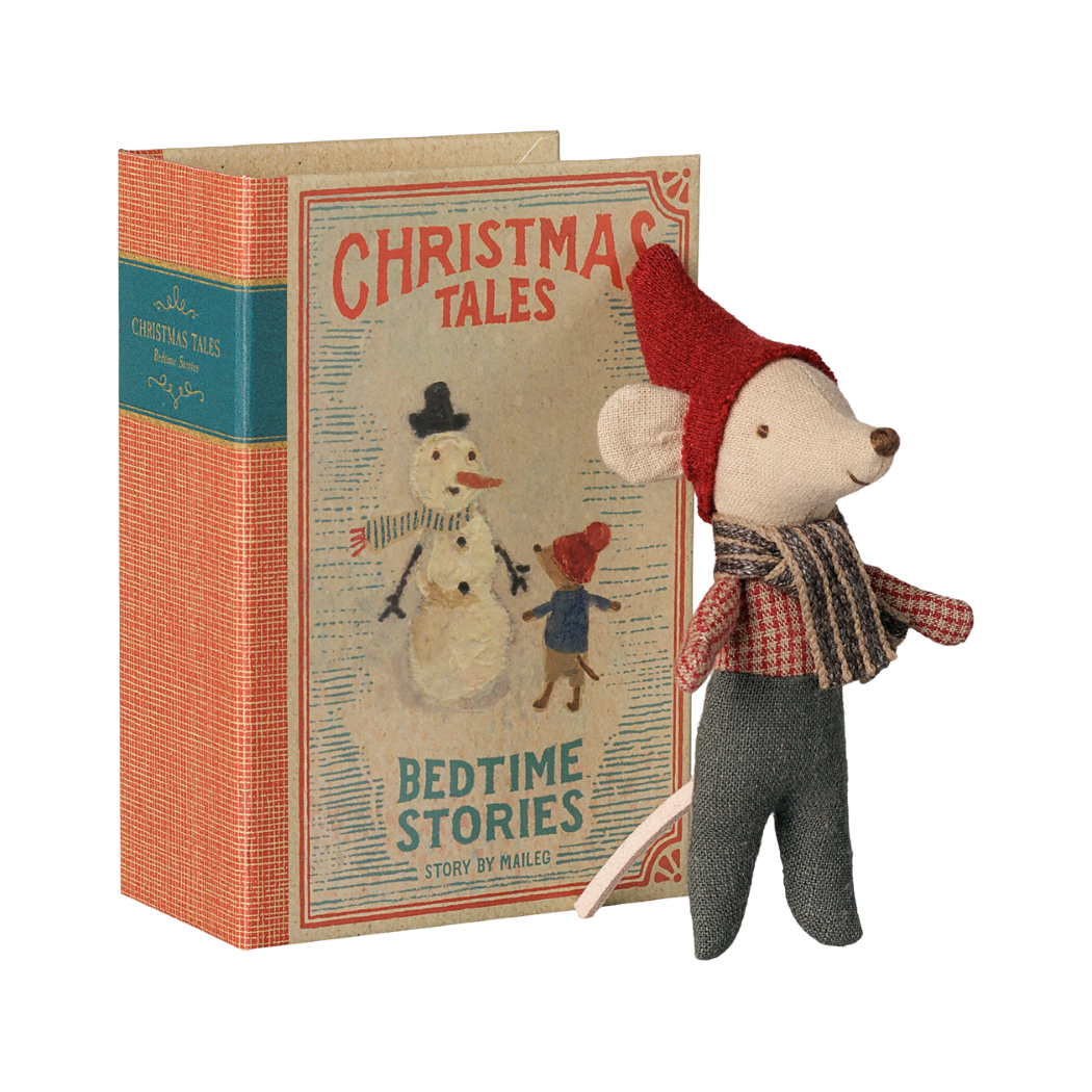 Świąteczna Myszka w Książeczce z Posłaniem - Christmas mouse, Baby in book - Maileg