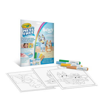 Bluey - Kolorowanka i 4 Niebrudzące Flamastry - Color Wonder Crayola