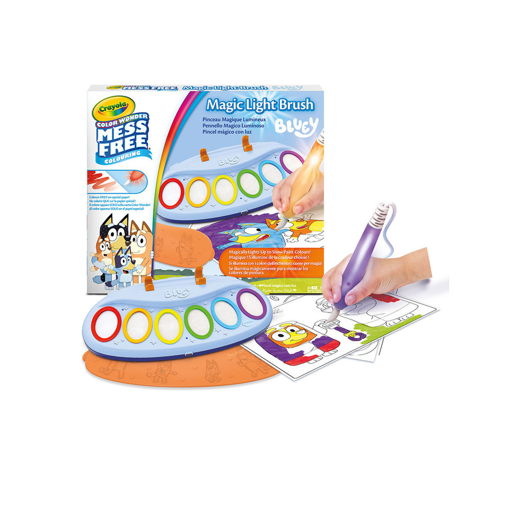 Bluey - Magiczny Pędzelek do Malowania Światłem - Niebrudząca Kolorowanka - Color Wonder Crayola