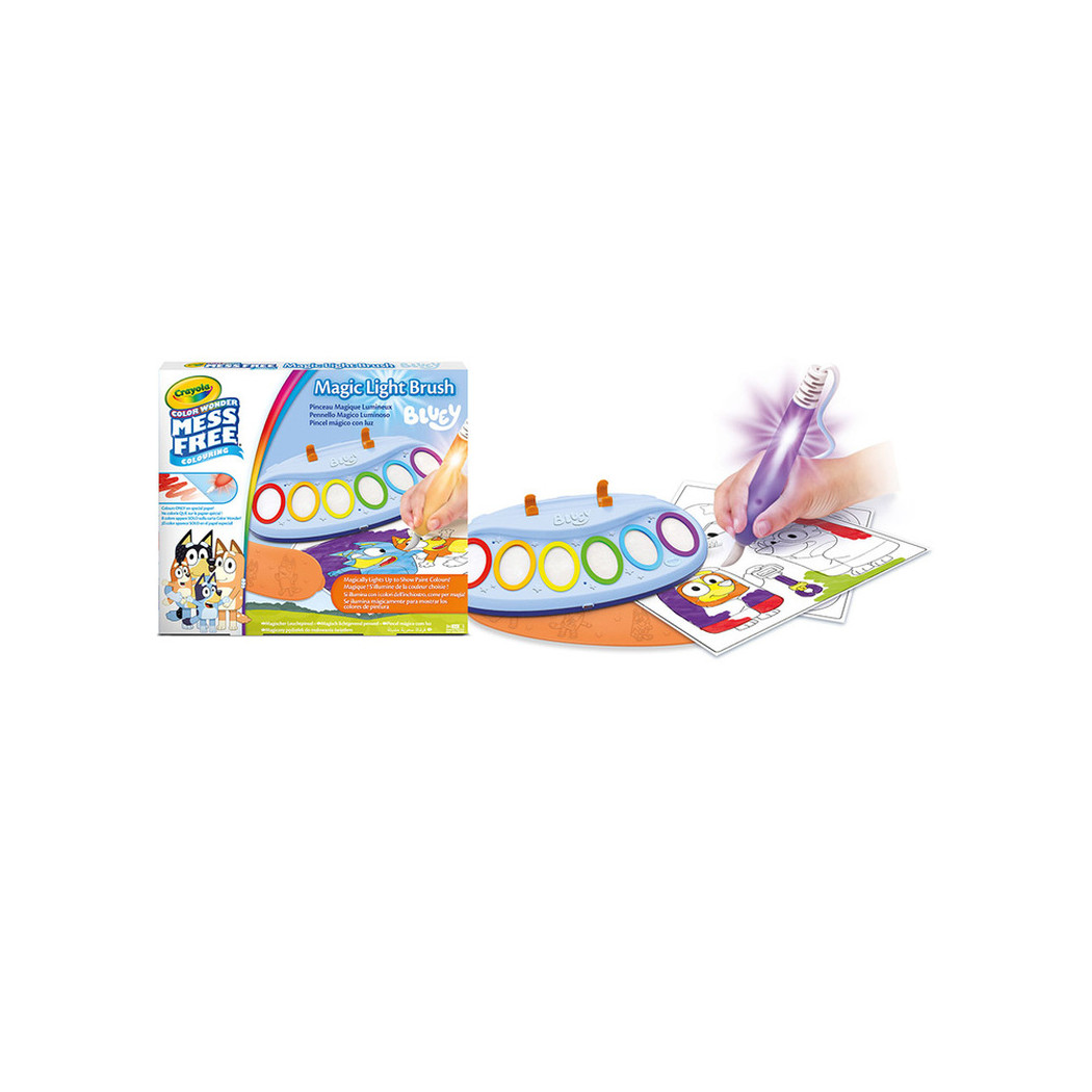 Bluey - Magiczny Pędzelek do Malowania Światłem - Niebrudząca Kolorowanka - Color Wonder Crayola