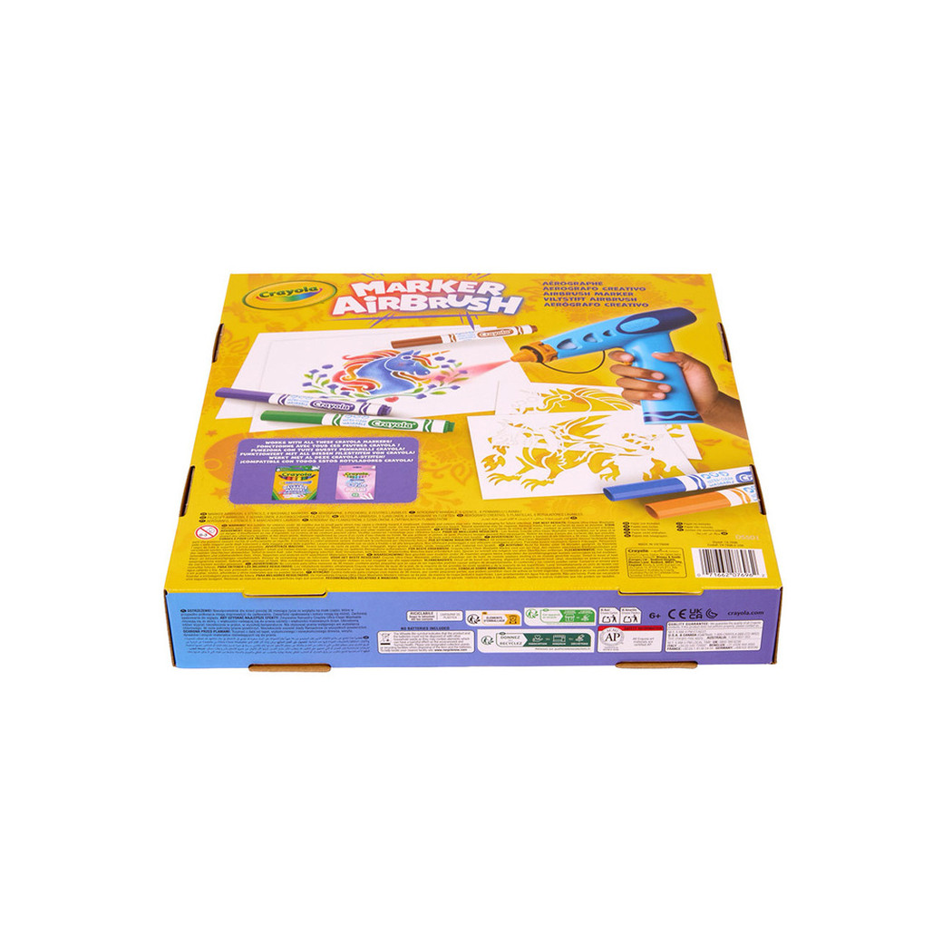 Aerograf dla Dzieci - do Malowania Natryskowego - 5 Szablonów i 8 Flamastrów - Crayola