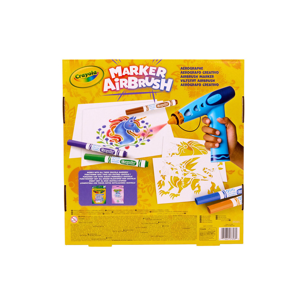 Aerograf dla Dzieci - do Malowania Natryskowego - 5 Szablonów i 8 Flamastrów - Crayola