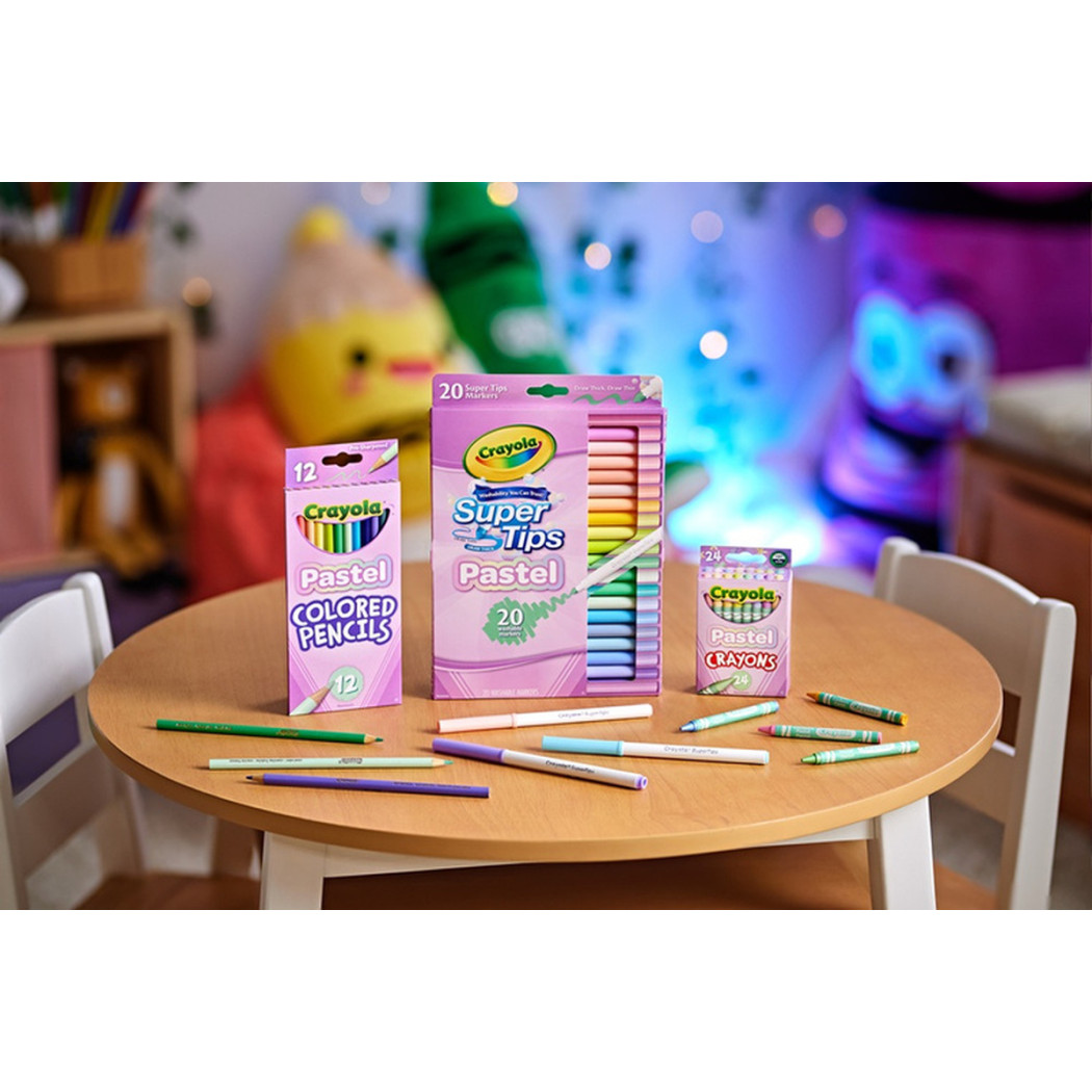 20 Kolorów Pastelowych - Zmywalne Mazaki Pisaki Flamastry dla Dzieci - Super Tips Crayola