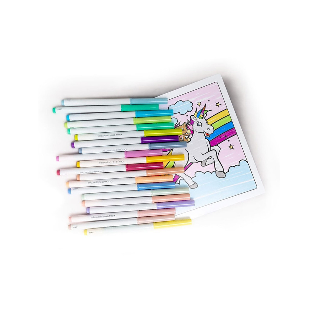 20 Kolorów Pastelowych - Zmywalne Mazaki Pisaki Flamastry dla Dzieci - Super Tips Crayola