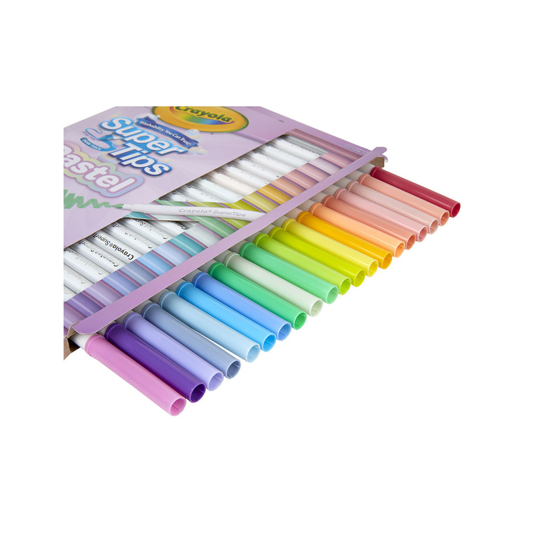 20 Kolorów Pastelowych - Zmywalne Mazaki Pisaki Flamastry dla Dzieci - Super Tips Crayola