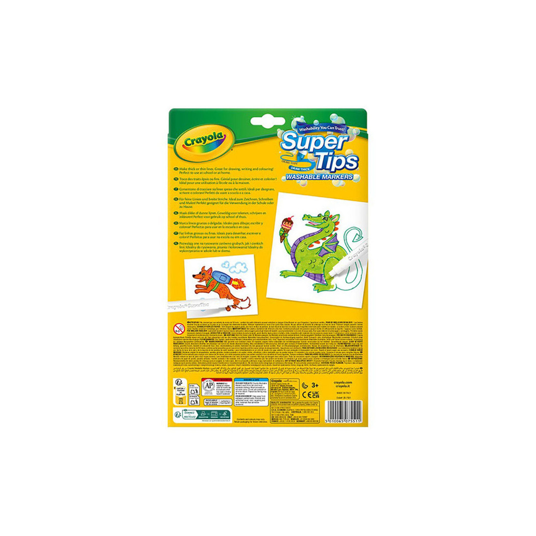 24 Kolory - Zmywalne Mazaki Pisaki Flamastry dla Dzieci - Super Tips Crayola