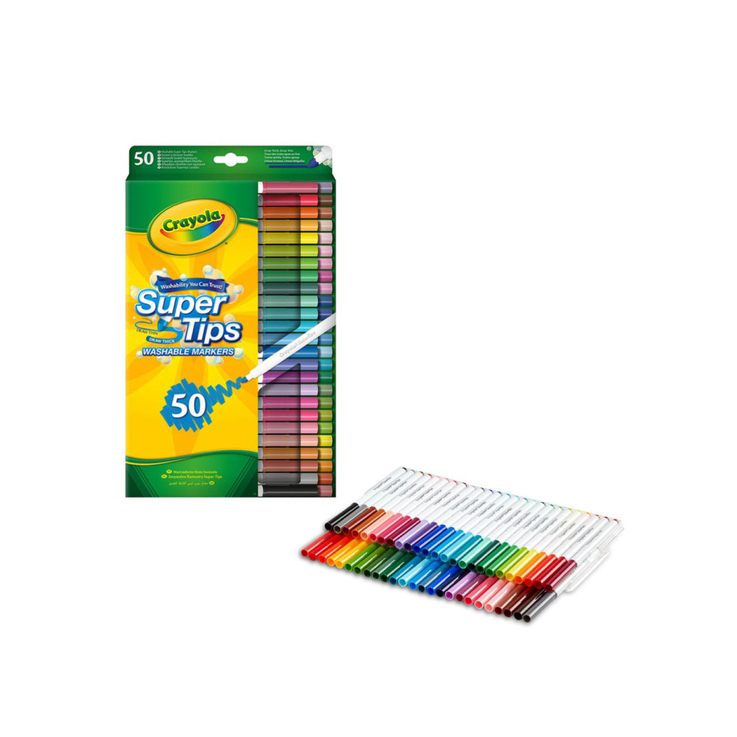 50 Kolorów - Zmywalne Mazaki Pisaki Flamastry dla Dzieci - Super Tips Crayola