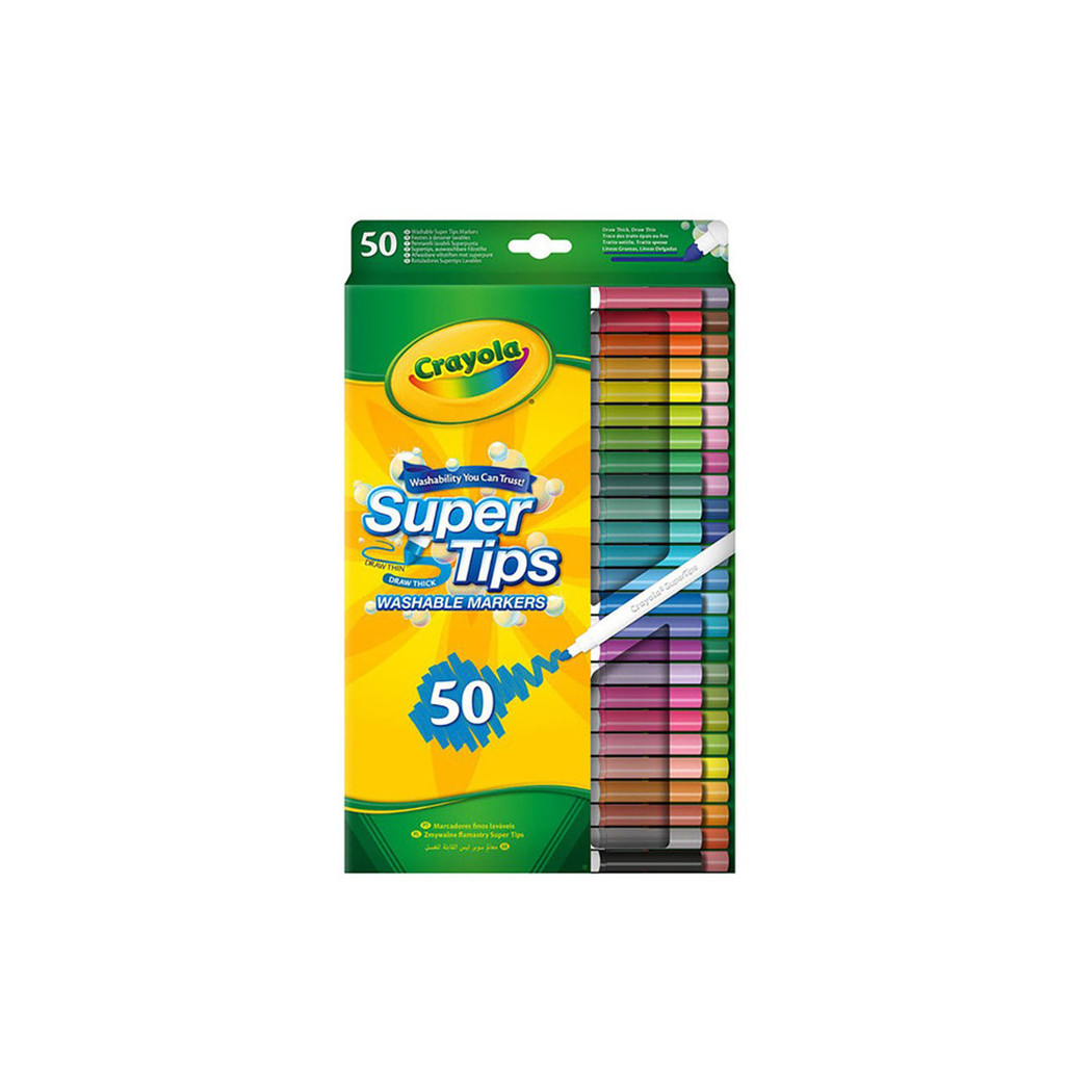 50 Kolorów - Zmywalne Mazaki Pisaki Flamastry dla Dzieci - Super Tips Crayola