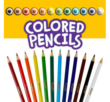 12 Kolorów - Kredki Ołówkowe - Drewniane - Crayola