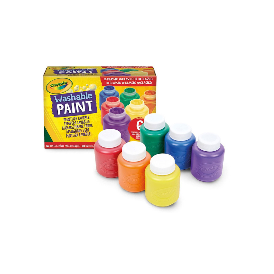 6 Kolorów - Zmywalne Farby dla Dzieci - Farbki Plakatowe w Butelkach 59ml - Crayola