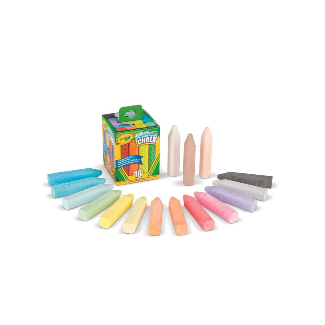 Gruba Kreda Chodnikowa Niepyląca dla Dzieci - Kolorowa - 16 szt - Crayola