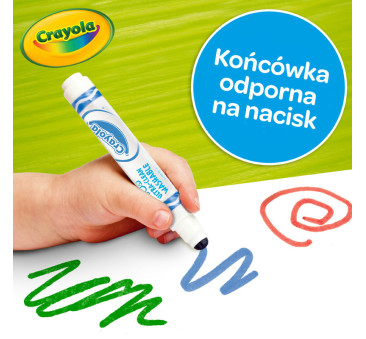 12 Kolorów - Flamastry z Płaską Końcówką Odporną na Nacisk - Zmywalne Mazaki Pisaki dla Dzieci - Mini Kids Crayola