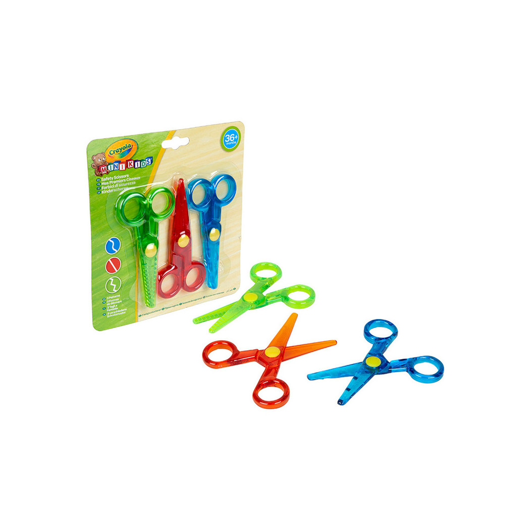 3 Pary - Bezpieczne Nożyczki Dekoracyjne - 3 Wzory Cięcia - Mini Kids Crayola