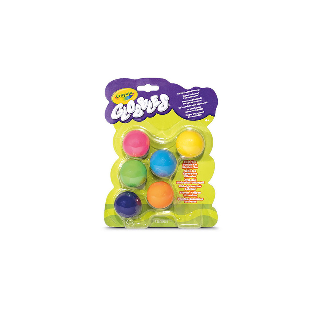 Lepkie Kulki do Rzucania 6 szt - Niebrudzące - Gniotki Antystresowe Globbles Crayola