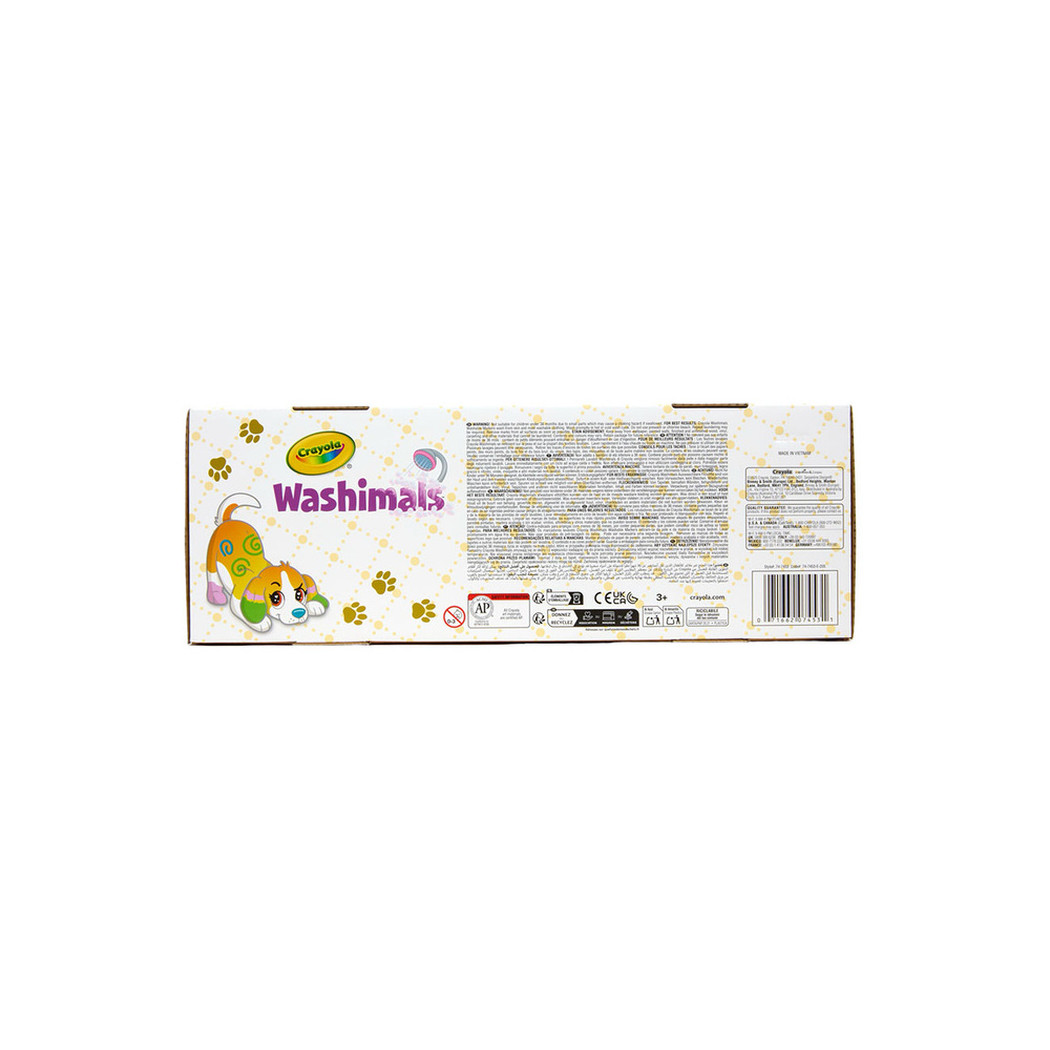 Kotki do Malowania i Mycia z Wanną - 4 Koty 6 Flamastrów - Figurki Washimals Crayola