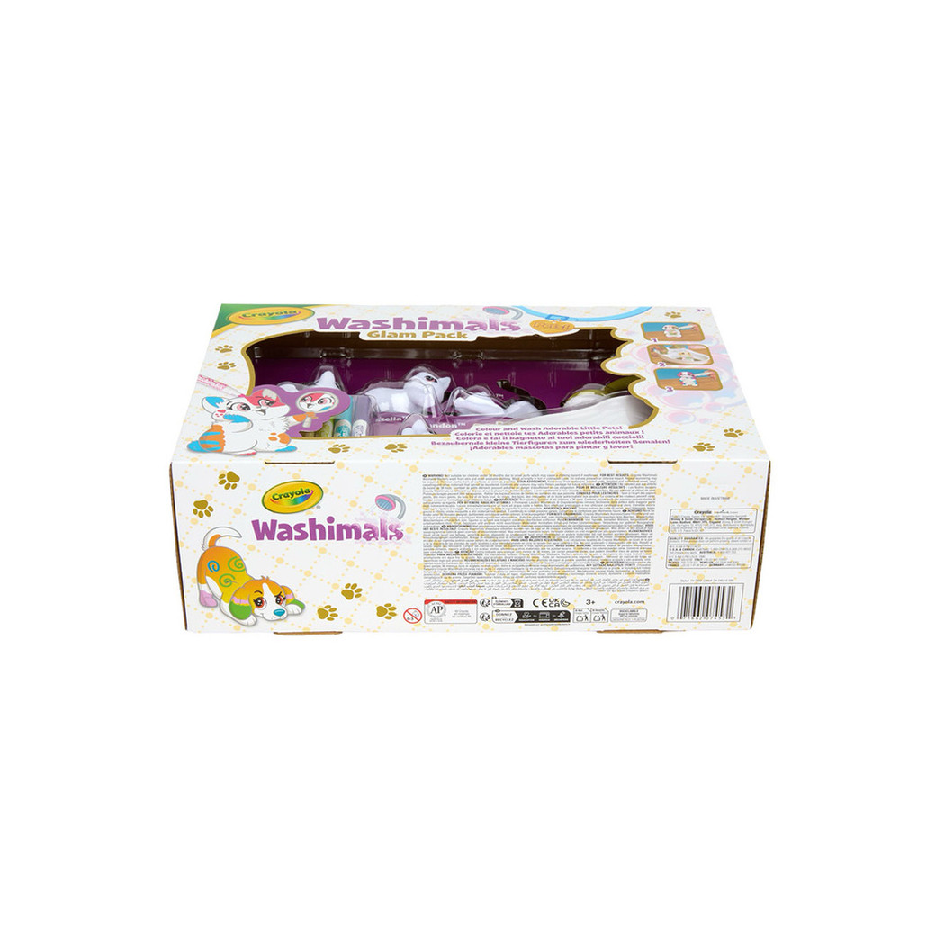 Kotki do Malowania i Mycia z Wanną - 4 Koty 6 Flamastrów - Figurki Washimals Crayola