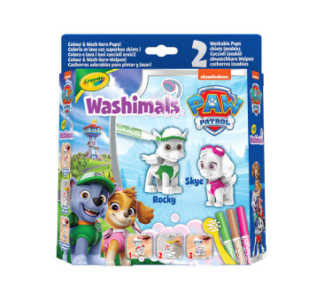 Psi Patrol - Pieski do Malowania i Mycia - 2 Figurki 3 Flamastry - Washimals Crayola