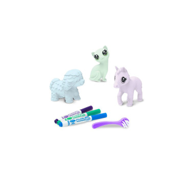 Zwierzątka do Malowania i Mycia - Kotek Piesek Konik - 3 Figurki 3 Flamastry - Washimals Crayola