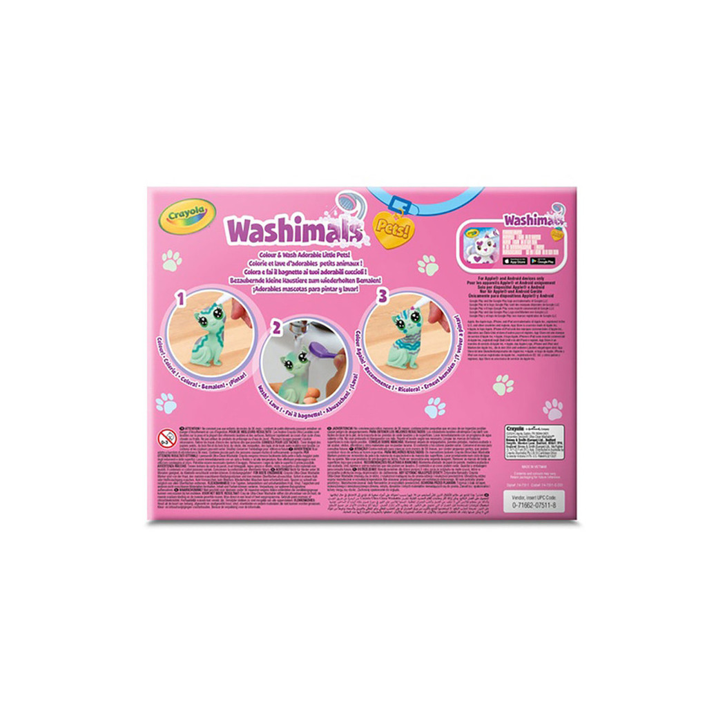 Zwierzątka do Malowania i Mycia - Kotek Piesek Konik - 3 Figurki 3 Flamastry - Washimals Crayola