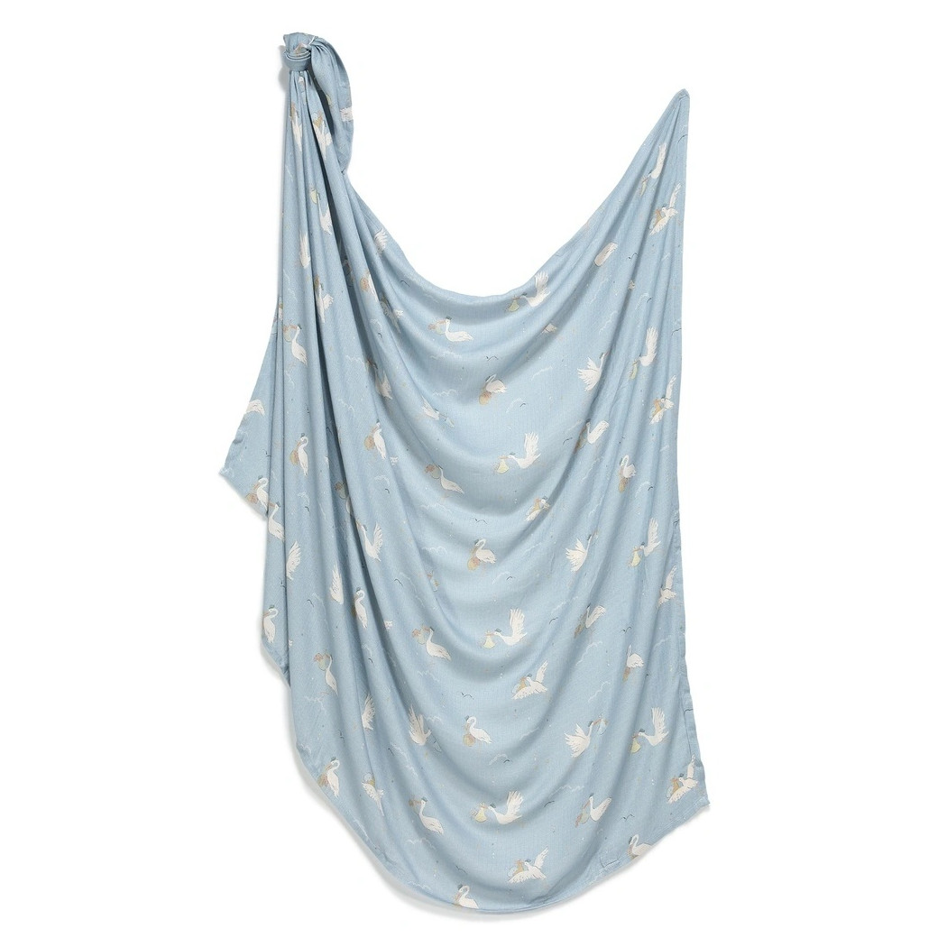 Bambusowo-Muślinowy Otulacz - Bebe Mignon Blue - 115x140 cm - Antybakteryjna Apretura - La Millou