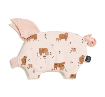 Podusia Sleepy Pig - Moo Meadow - Powder Pink - Pierwsza Poduszka - La Millou