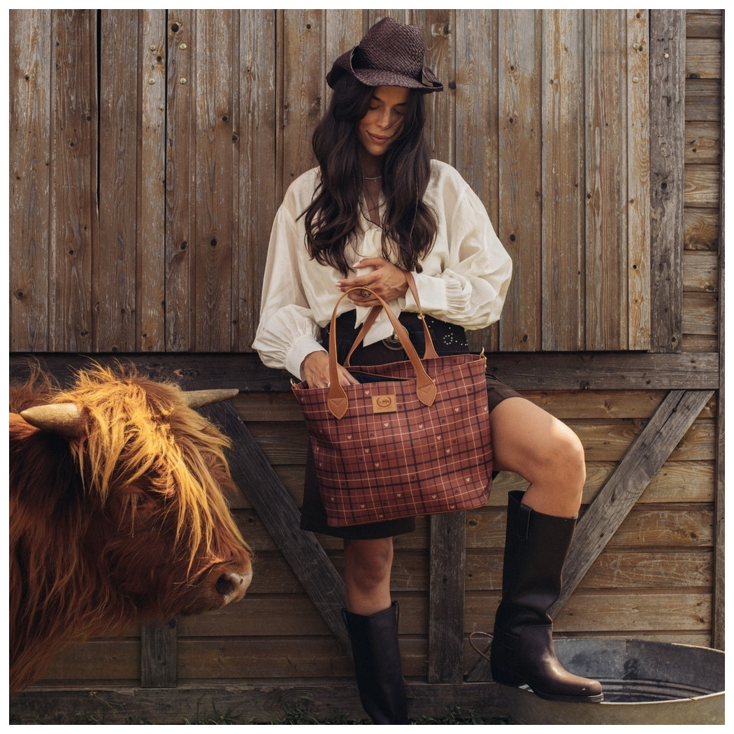 Torba Dla Mamy Duża roz. L - Moo Meadow Plaid - Premium - La Millou Feeria