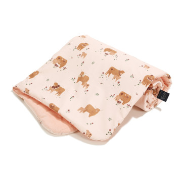 Ciepły Koc Velvet roz. M - Moo Meadow Powder Pink - 80x100 cm - La Millou